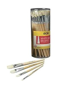 School Smart C^[bNzCgуOn[hEbhnhyCguVZbgAA\[gTCYANAA72 Zbg School Smart Interlocked White Bristle Long Hardwood Handle t Brush Set, Assorte