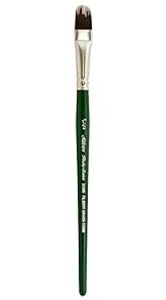 Silver Brush Limited 2528S1/2 Ruby Satin Filbert Grass Comb Brush Fluid and Flow Acrylics, Size 1/2 Inch, Short Handle