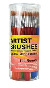 CuV EhS[f^NwA|}[nh po[uVZbgAeTCYA144Zbg Royal Brush Round Synthetic Golden Taklon Hair Polymer Handle Classroom Value Brus