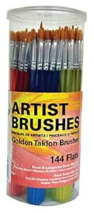 CuV tbgS[f^NwA|}[nhpo[uVZbgAeTCYA144{Zbg - 1440162 Royal Brush Flat Synthetic Golden Taklon Hair Polymer Handle Classroom Va