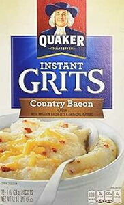 NG[J[ Jg[ x[R t[o[ CX^g ObcA12  (1 pbN) Quaker Country Bacon Flavor Instant Grits, 12 Count (Pack of 1)