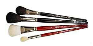 Vo[uV SMS-5599S Vo[bvV[gnh}`fBAuVZbgA1pbN4{ Silver Brush Limited Silver Brush SMS-5599S Silver Mop Short Handle Multi Media Brush Set, 4 Per Pack