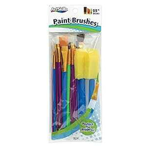 ArtSkills yCg uV ZbgAeuVA25 { (PA-1986) ArtSkills t Brush Set, Assorted Brushes, 25 Count (PA-1986)