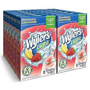 Wyler's Light Singles To Go pE_[pPbgAEH[^[hN~bNXAXgx[l[hA96񕪁i12pbNj Wyler's Light Singles To Go Powder Packets, Water Drink Mix, Strawberry Lemonade, 96 Single Servi