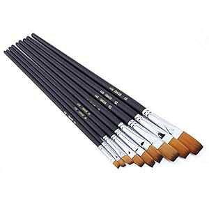 Yosoo 9 iCуtbg̐[yCg uV ZbgA[eBXgANʃyCguVGpi Yosoo 9pcs Nylon Hair Flat Pointed Tip t Brush Set Artists Acrylic Watercolor tbrushes ting Sup