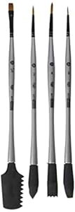 v}}[PeBO eNX`[No.2 tBixA A[gx[VbN uVZbg(4{/pbN) Vo[ 963866 Prima Marketing 963866 Texture No.2 Finnabair Art Basics Double Ended Brush Set (4/Pack), Silver