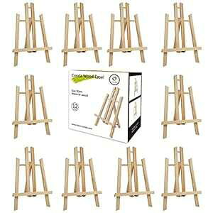 CONDA 12 Pack 11.8" Tabletop Easel, Portable A-Frame Tripod Tabletop Easel Set for ting Party & Displaying Canvases, Photos, Display Tripod Holder Stand for Students Kids Beginners