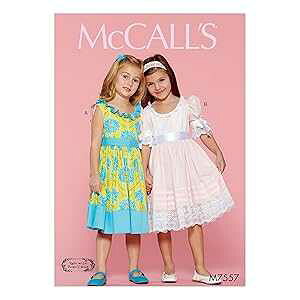 McCall's Patterns McCall Patterns Children's/Girls' Ruffle-Neck Dresses with Bands and Ties