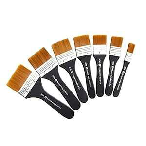 Lightwish WFb\AANG̋AG̋Aʂ̓hzptbgyCguV7{Zbg Lightwish Set of 7 Flat t Brushes for Applying Gesso, Acrylic t, Oil t, Watercolor