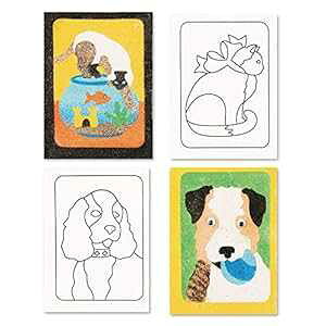 S&S Worldwide Sand Art Boards 5"x7" - Dogs & Cats