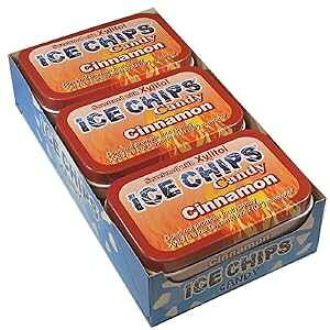 ICE CHIPS LVg[ LfB (ViA6 pbN) - ʐ^̃oht ICE CHIPS Xylitol Candy Tins (Cinnamon, 6 Pack) - Includes BAND as shown