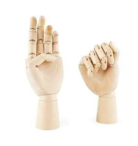 ZERLITE FUKQVOD 2 Pcs 10" Wooden Hand Model Flexible Moveable Fingers Manikin Hand Figure Both Left and Right Hand for Sketching Drawing Home Office Desk Posable Joints Kids Children Toys Gift 10 INCH