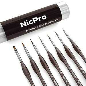 Nicpro }CNfBe[yCguVZbgA7 ^Cj[vtFbVifBe[A7 ATCY 7 Nicpro Micro Detail t Brush Set,7 PCS Tiny Professional Detail, 7PCS, Size 7