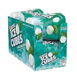ICE BREAKERS アイスキューブ ウィンターグリーン シュガーフリー チューインガム ボトル、3.24 オンス (6 カウント、40 個) ICE BREAKERS Ice Cubes Wintergreen Sugar Free Chewing Gum Bottles, 3.24 oz (6 Count, 40 Pieces)