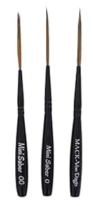Mack Brush Andrew AMVD-MS-Set Von Dago Mini Saber Set of 3 Pinstriping Brushes Sizes 00-1