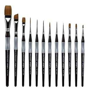 KingArt 1070B v~AvVW Ao[ ^N yCg uV ZbgA12{ KingArt 1070B Premium Precision Amber Taklon t Brush Set, 12 ea