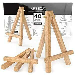ARTEZA ~jؐfBXvC C[[A5 C`A40 pbNAȃLoXAhAʐ^̓WɍœK ARTEZA Mini Wood Display Easel, 5", Pack of 40, Ideal for Displaying Small Canvases, Business Cards, Photos