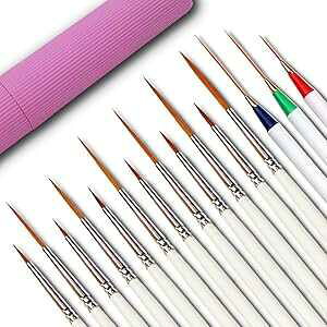 Afantti 15 Pcs tbrushes, Detail Fine t Brushes Micro Mini Tiny Artist tbrush Set Ultra Fine Point Tip for Miniature Acrylic Script Line Model Nail ting