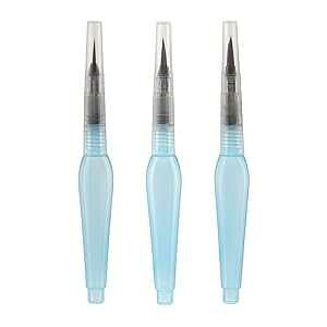 Creative Mark Aquastroke-Go Water Brush Pens for Watercolor ting Set of 3 Aqua Pen Taklon Bristle tbrushes for Water-Soluble t, Inks, Pencils & More
