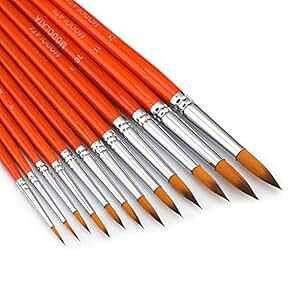 ���ʃy�C���g�u���V�Z�b�g - �A�N�����A�K�b�V���A�I�C���A�A�[�e�B�X�g�A�~�j�`���A�A���f���p�̊ۂ���̂Ƃ������y�C���g�u���V12�{ - �V���[�g�n���h�� MODOLATA Watercolor t Brushes Set - 12Pcs R