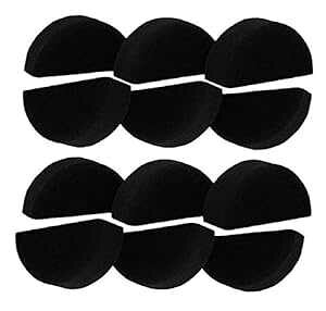 v~A ubN n[t[ tFCX yCg X|W 6 pbN - CNAbvAH|AAɍœK Black Lagoon Supply Co 6 Pack Premium BLACK Half Moon Face ting Sponges - Ideal for Makeup, Craft