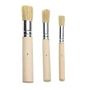 Penta Angel Wooden Stencil Brush Set 3Pcs Natural Bristle Template t Brushes for Acrylic Oil Watercolor Art ting on Wood Wall Paper and Crafts Project DIY