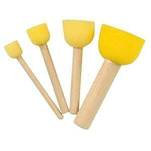 Royee 8 CG[tH[ ؐnht yCgX|W ۓ A\[gTCYLbg qp yCgc[Zbg DIY Ntg A[gvWFNg Royee 8 PCS Yellow Foam with Wooden Handle tin