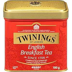 gCjO Iu h CObV ubNt@[Xg [Y eB[ ʁA3.5 IX (6 pbN) Twinings of London English Breakfast Loose Tea Tins, 3.5 Ounce (Pack of 6)