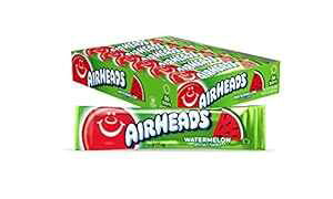 Airheads LfB[AʕꂽtTCYo[AXCJAoN^tB[AnȂAp[eB[A0.55 IX (36 pbN) Airheads Candy, Individually Wrapped Full Size Bars, Watermelon, Bulk Taffy, No