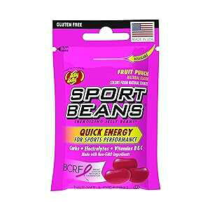 Sport Beans Energizing Jelly Beans with Electrolytes and Vitamins, by Jelly Belly - Fruit Punch Flavor, Case of 24 x 1 Ounce Resealable Bags