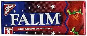 t@ VK[Xv[K  100 Falim Sugarless Plain Gum, Strawberry Flavored, 100 Piece