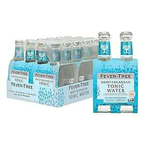 Fever-Tree Fever Tree Mediterranean Tonic Water - Premium Mixer - Refreshing Beverage for Cocktails & Mocktails. Naturally Sourced Ingredients, No Artificial Sweeteners or Colors - 200 ML Bottles - Pack of 24