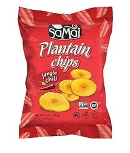 SAMAI Chili Plantain Chips 2.65oz, Pack of 15 - All Natural, Non-GMO, Gluten Free and Kosher