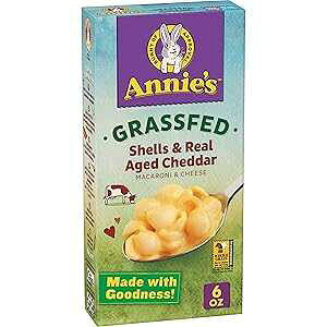 Annie's Homegrown Annie's Organic Macaroni and Cheese Dinner, Shells and Real Aged Cheddar, Grassfed, 6 oz