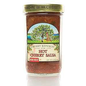 Cherry Republic zbg`F[TT - ZŊÂănCq[gXpCV[ȃny[j\[X (16 IXW[) Cherry Republic Hot Cherry Salsa - Chunky Sweet & High Heat Spicy Jalape o Sauce (16 Oz Jar)