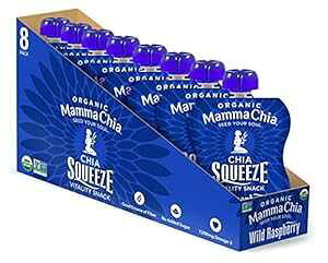 Mamma Chia I[KjbN oC^eB XNC[Y XibNACh Yx[A3.5 IX (16 pbN) Mamma Chia Organic Vitality Squeeze Snack, Wild Raspberry, 3.5 Ounce (Pack of 16)