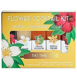 Floral Elixir Co. - All Natural Flower Syrup Cocktail Kit - Gift Set - Assortment of 5 (2 oz) Elixirs (Tiki Time)