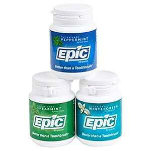 Epic 100% LVg[`[CKA~gt[o[ohA50 JEg{g (3 pbN) Epic 100% Xylitol-Sweetened Chewing Gum, Mint Flavors Bundle, 50-Count Bottles (Pack of 3)