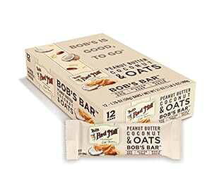 ボブズ レッドミル ピーナッツバター ココナッツ & オーツ ボブズ バー、12 個 Bob's Red Mill Peanut Butter Coconut & Oats Bob's Bar, 12 Count