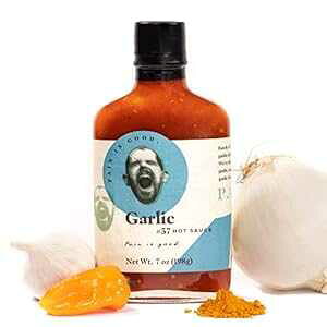 ガーリックスタイルホットソース - 7.5オンスのボトル ??- カイエンペッパーとハバネロペッパーを使用した米国製 - すべて天然成分、非遺伝子組み換え、グルテンフリー、砂糖不使用、ベジ