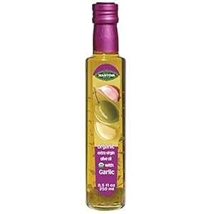 Mantova USDA Organic Garlic Extra Virgin Olive Oil (EVOO), Cold-Pressed, Imported from Italy. Perfect for salad dressing, vegetables, pasta salad, dipping Italian bread or pan frying, 8.5 ounce