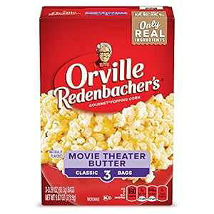 Orville Redenbacher's Orville Redenbacher s Movie Theater Butter Flavored Microwave Popcorn, Gluten Free, Popcorn Bags, 3.29 Oz 3 Count (Pack of 12)