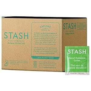 Stash Tea fJtF v~A O[ eB[AeB[obO 100 {bNX (pbP[W͈قȂꍇ܂) Stash Tea Decaf Premium Green Tea, Box of 100 Tea Bags (Pack May Vary)