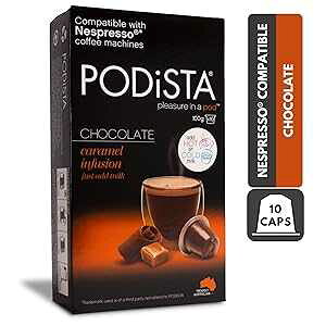 zbg`R[g lXvb\݊JvZ zbgRRA|bh - LCt[W - 10|bhpbP[W Podista Hot Chocolate Nespresso Compatible Capsules Hot Cocoa Pods - Caramel Infusion - 10 P