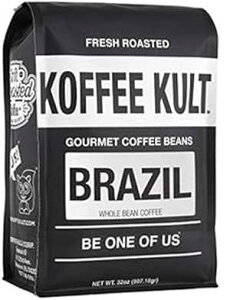R[q[Jg uWSR[q[ VOIW El[Xg (32IX S) Koffee Kult Brazil Whole Bean Coffee Single Origin Artisan Roasted (32oz Whole Bean)