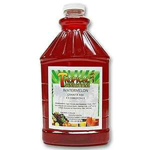 XbV[ ~bNXAgsJ ZZ[VYA64 IX {g (XCJ) Slushie Mix, Tropical Sensations, 64 oz bottle (Watermelon)