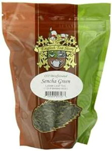 English Tea Store [Y[tAO[ CO2 JtFCX eB[ pE`A4 IX English Tea Store Loose Leaf, Sencha Green CO2 Decaffeinated Tea Pouches, 4 Ounce