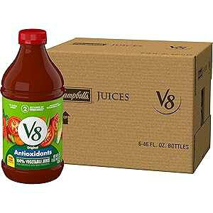 V8 GbZV A`ILV_g 100% ؃W[XA46 tʃIX̃{g ??(6 pbN) V8 Essential 100% Vegetable Juice, 46 fl oz Bottle (Pack of 6)