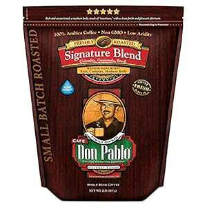 Cafe Don Pablo 2LB Don Pablo Gourmet Coffee - Signature Blend - Medium Dark Roast - Whole Bean Coffee - 100% Arabica Beans - Low Acidity and Non-GMO - 2lb bag