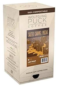 Wolfgang Puck \tg R[q[ |bh (9.5 O/6 pbN)AL JA108  Wolfgang Puck Soft Coffee Pods (9.5 Gram/Pack of 6), Salted Caramel Mocha, 108 Count